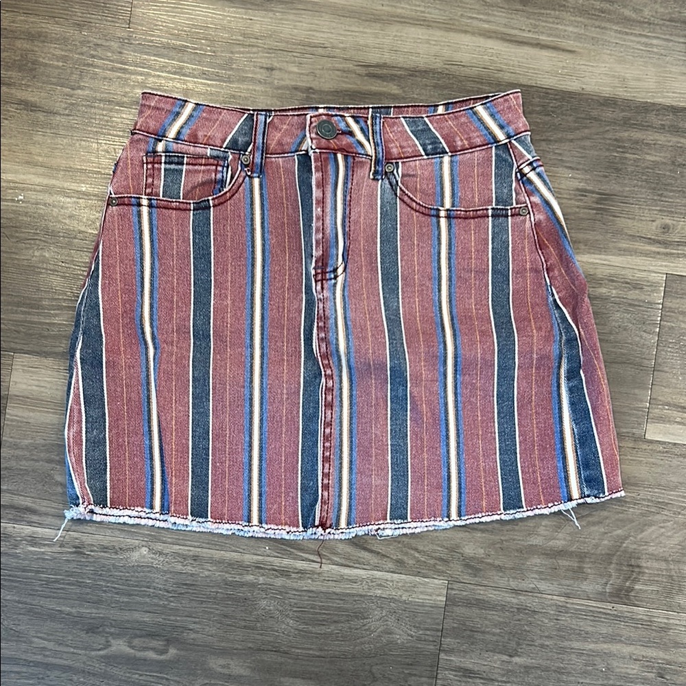 Indigo Rein Red and Blue Mini Pencil Skirt